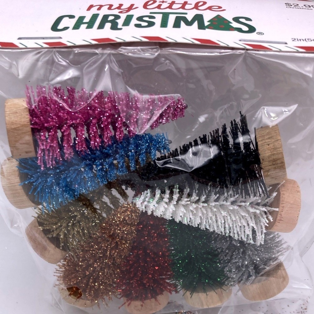 Hobby Lobby " My Little Christmas" Mini Colored Christmas Trees